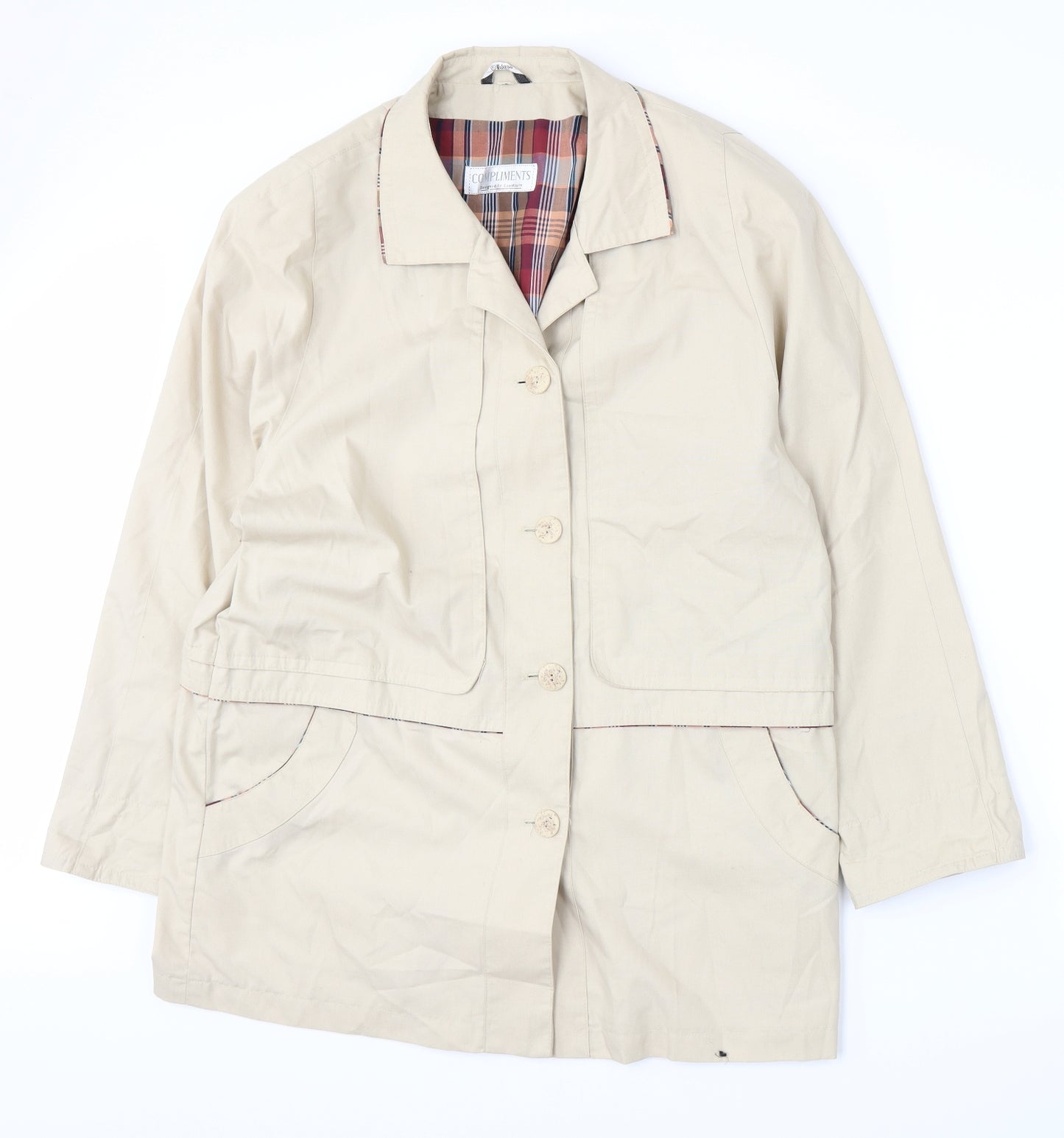 Compliments Womens Beige   Jacket  Size 14