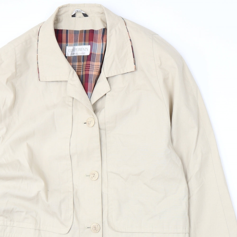 Compliments Womens Beige   Jacket  Size 14