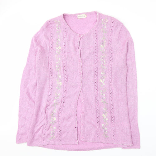 Bonmarché Womens Purple   Cardigan Jumper Size L