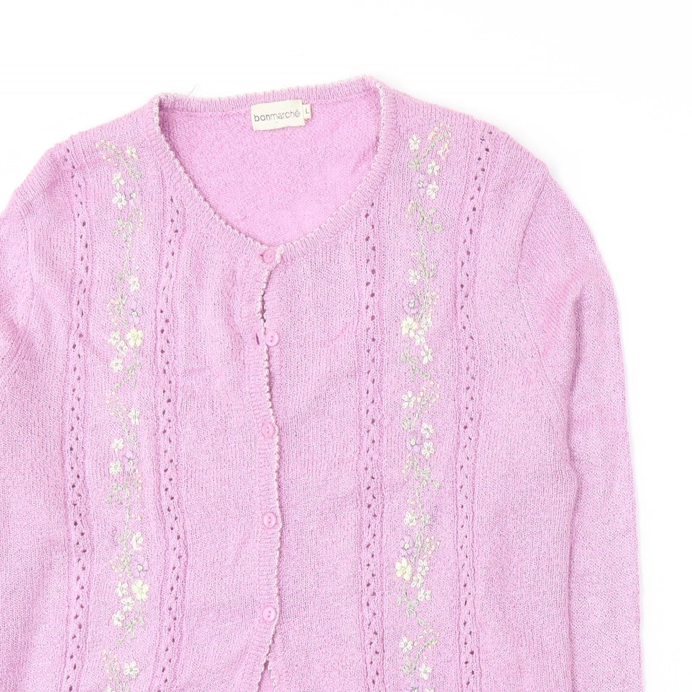 Bonmarché Womens Purple   Cardigan Jumper Size L