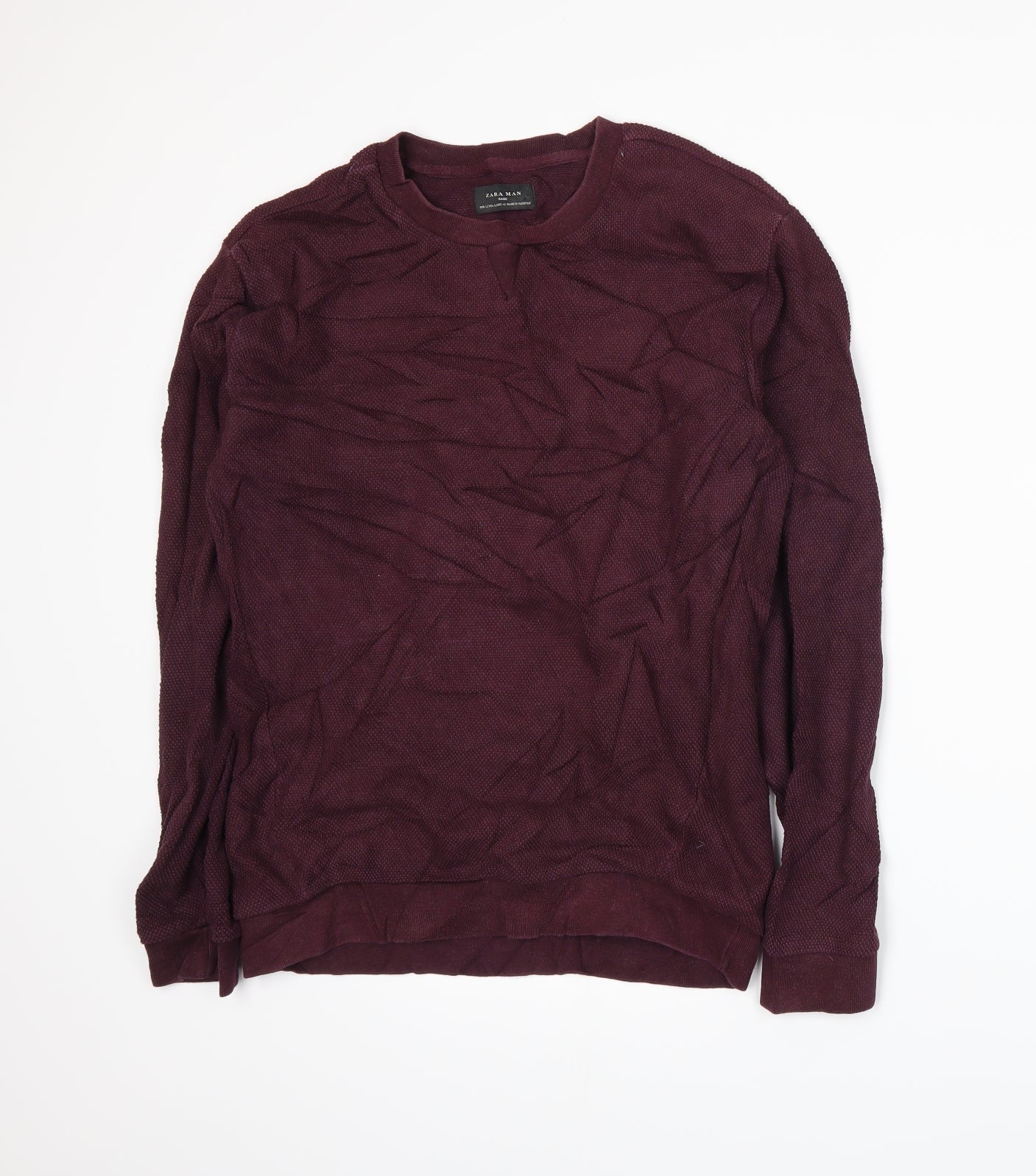 Zara Mens Purple   Pullover Sweatshirt Size L