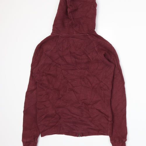Jack Wills Womens Red  Jersey Full Zip Hoodie Size 8