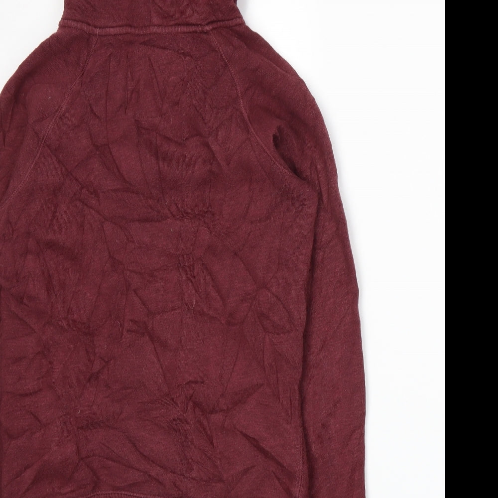 Jack Wills Womens Red  Jersey Full Zip Hoodie Size 8