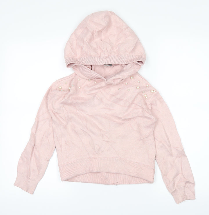 Tahari Girls Pink Pullover Hoodie Size 7-8 Years