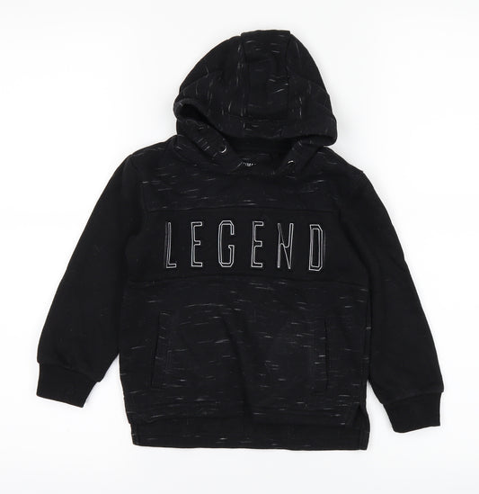 Front view of Primark boys’ black pullover hoodie, size 2-3, years