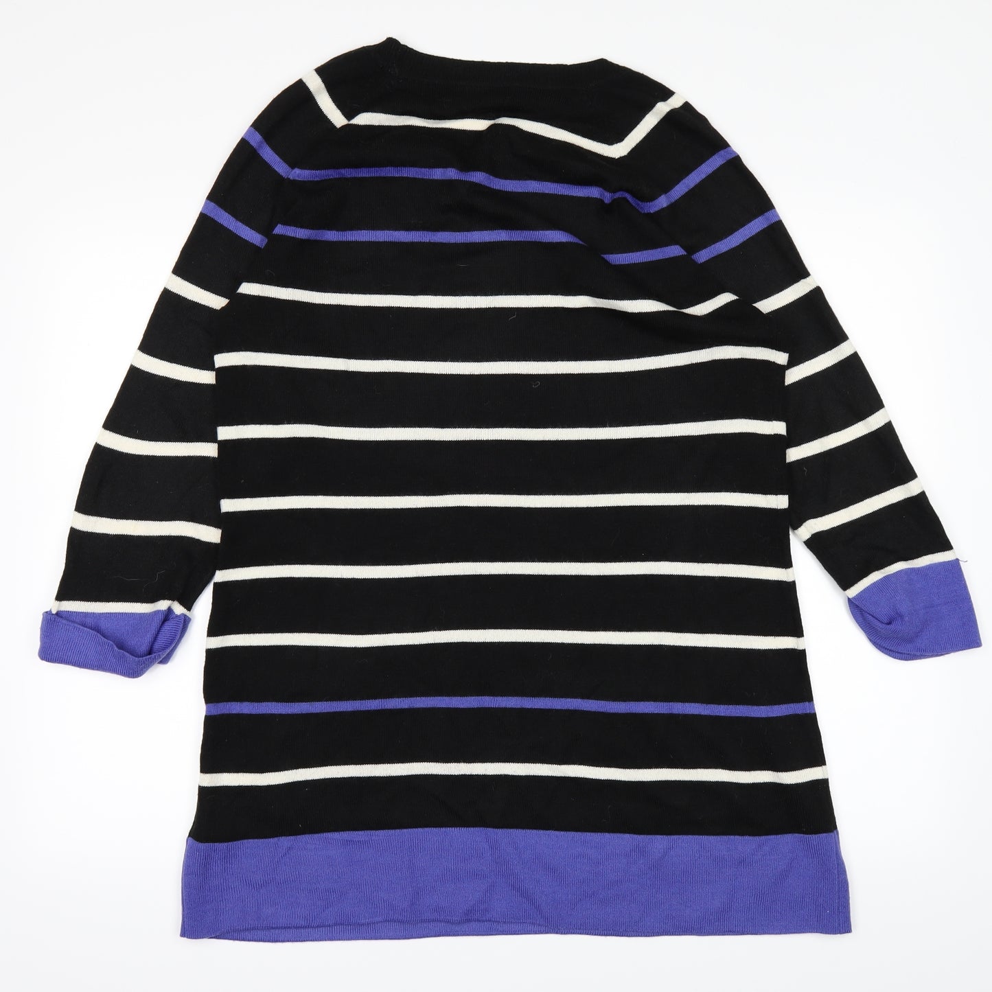 F&F Womens Black Striped  Pullover Jumper Size 14