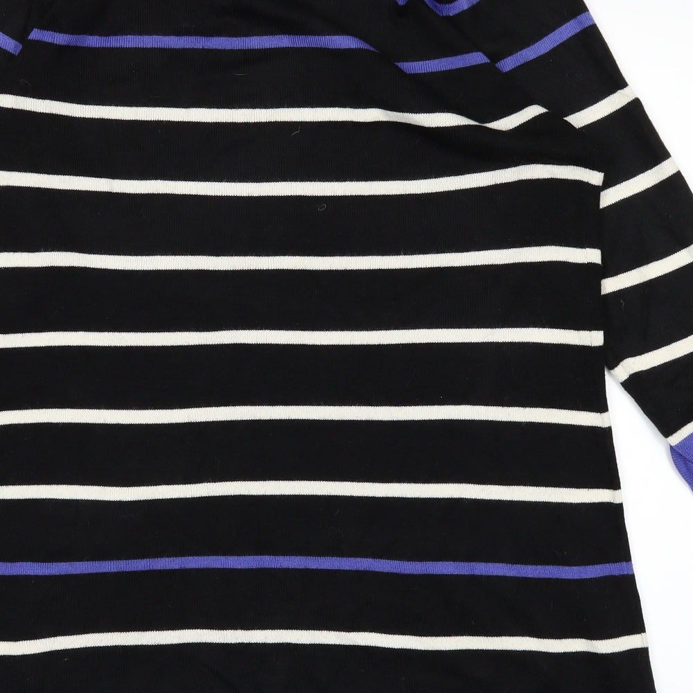F&F Womens Black Striped  Pullover Jumper Size 14