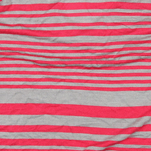 BM Womens Red Striped  Basic T-Shirt Size L
