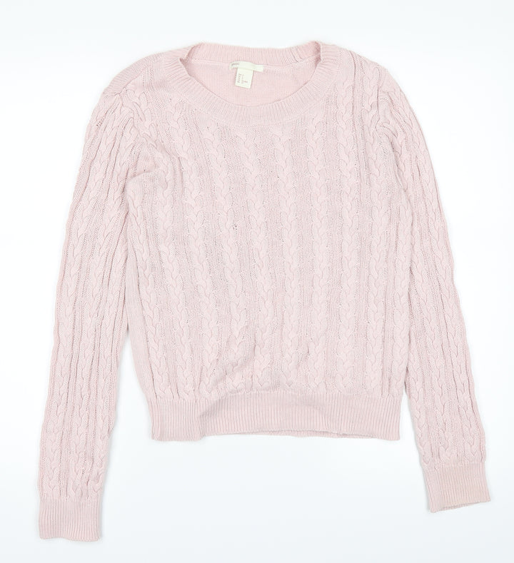 H&M Womens Pink Pullover Jumper Size S