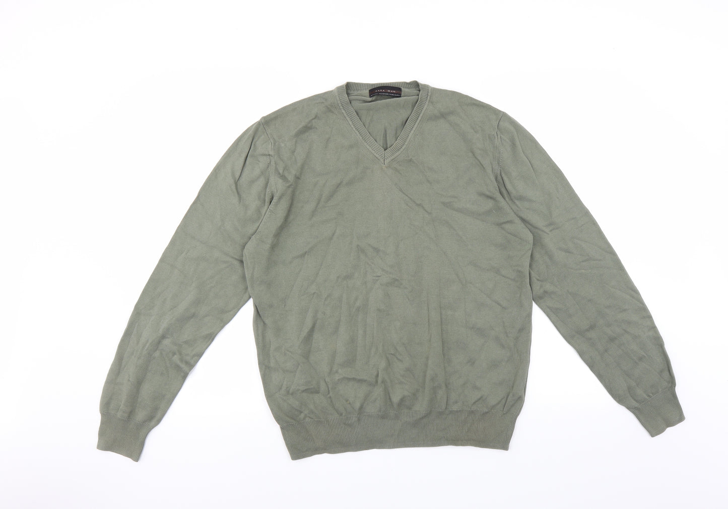 Zara Mens Green   Pullover Jumper Size L