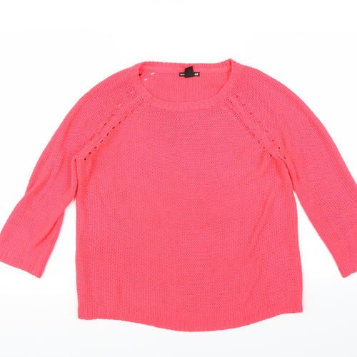 H&M Womens Pink   Pullover Jumper Size M