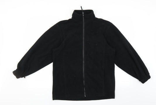 Front view of Preworn men’s black full zip jumper, size S