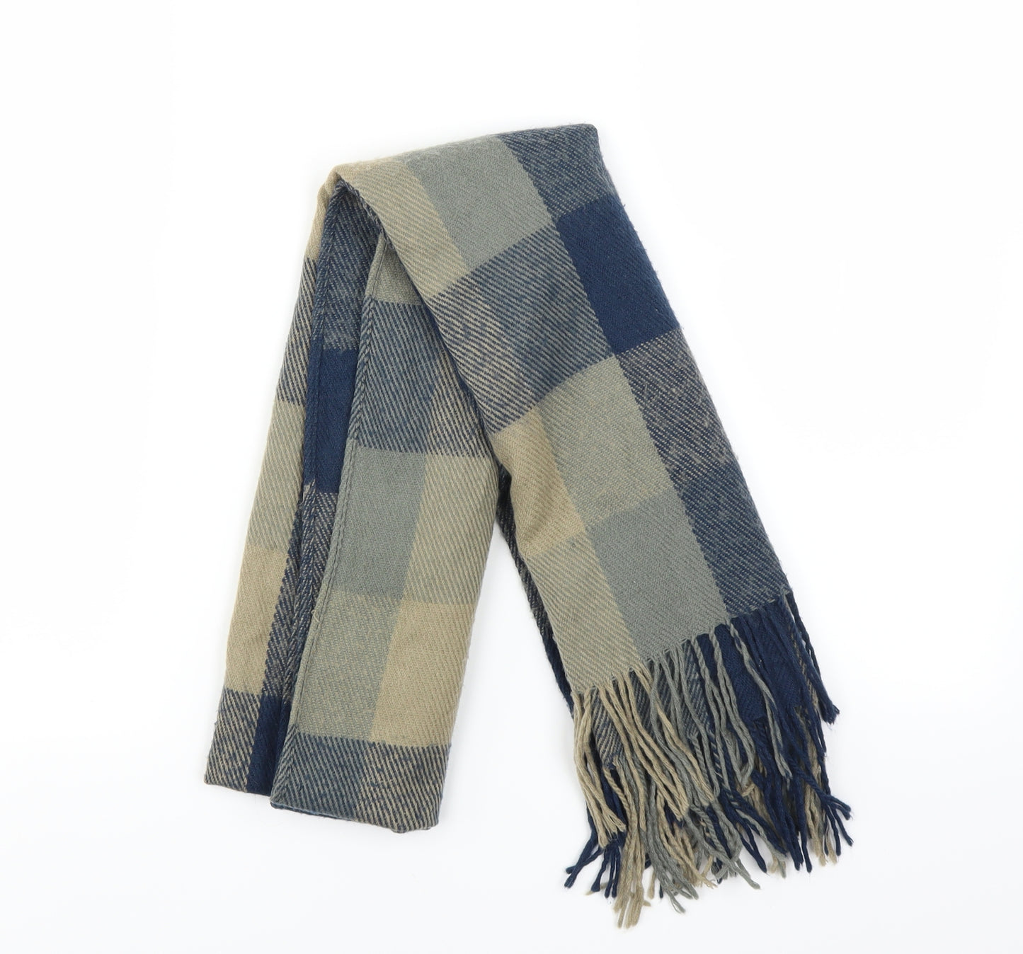 Preworn Unisex Blue Check   Scarf