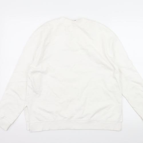 H&M Womens White  Jersey Pullover Sweatshirt Size M  - you matter