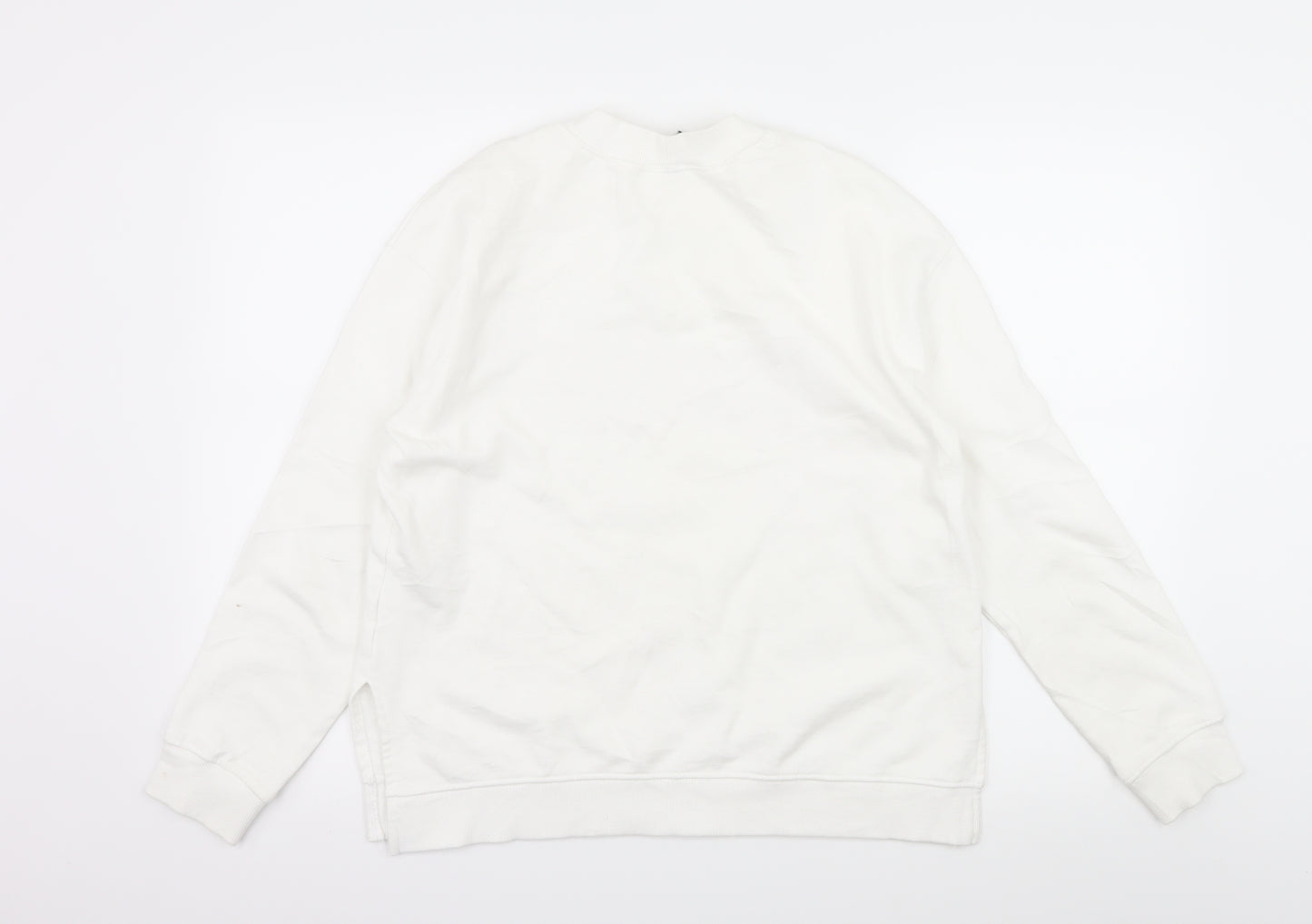 H&M Womens White  Jersey Pullover Sweatshirt Size M  - you matter