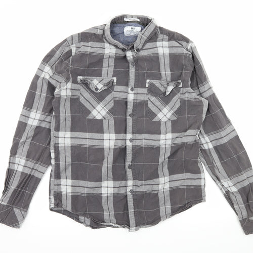 Crosshatch Mens Green Plaid   Button-Up Size M
