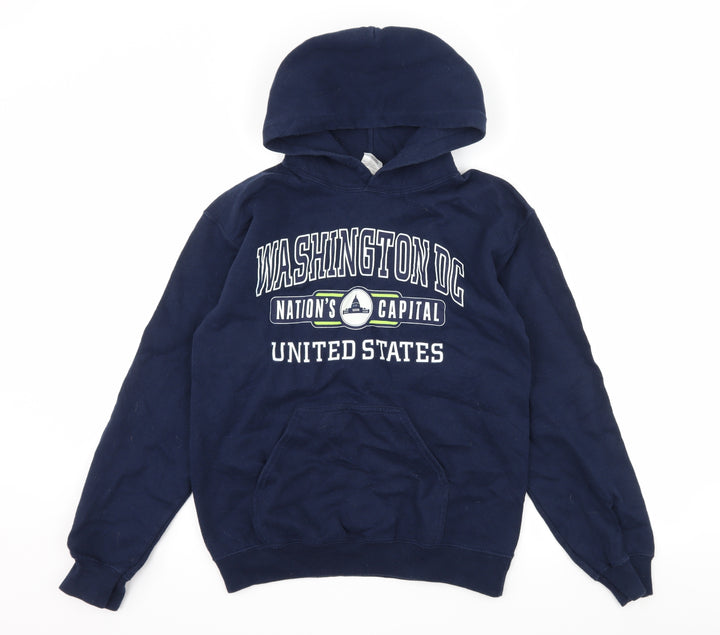 Gildan Mens Blue Jersey Pullover Hoodie Size S - Washington