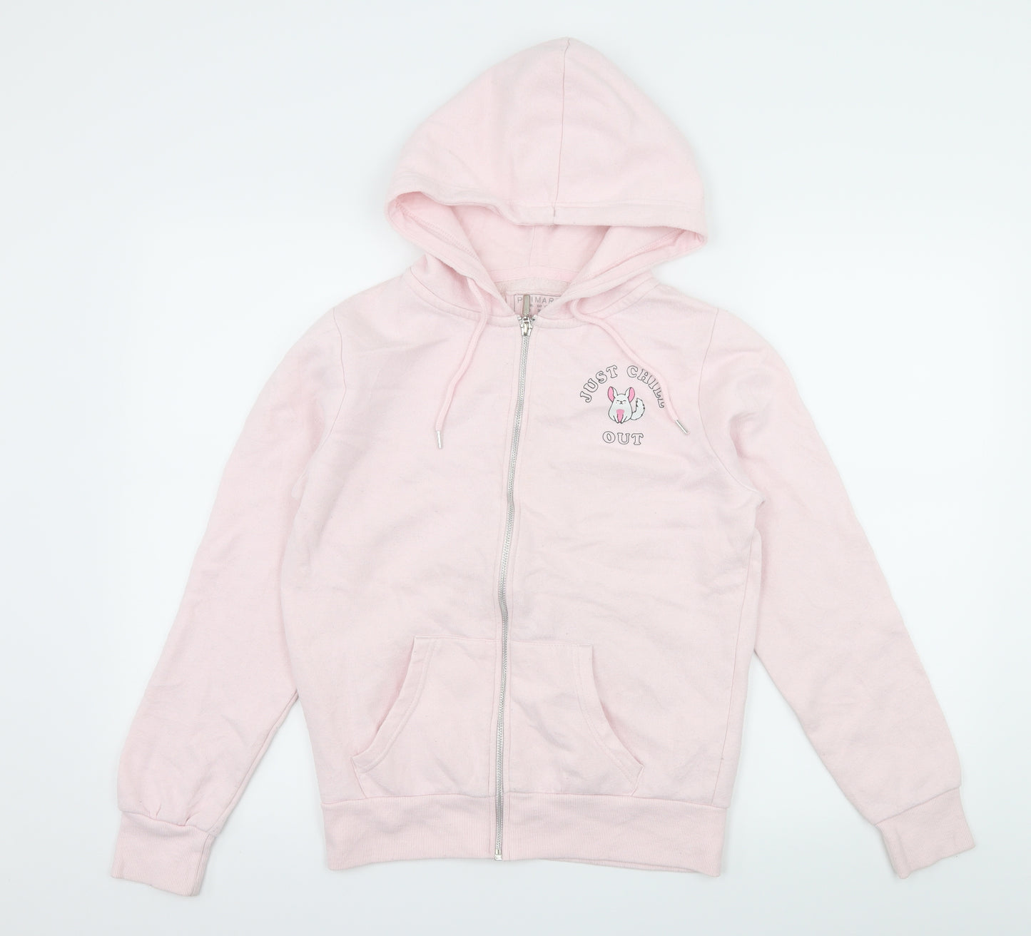 Primark Womens Pink  Jersey Pullover Hoodie Size 10  - Just Chill Out