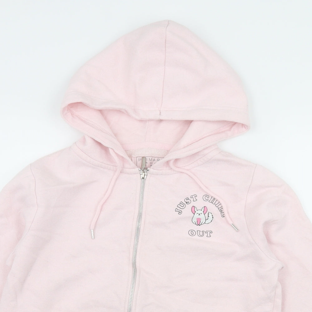 Primark Womens Pink  Jersey Pullover Hoodie Size 10  - Just Chill Out