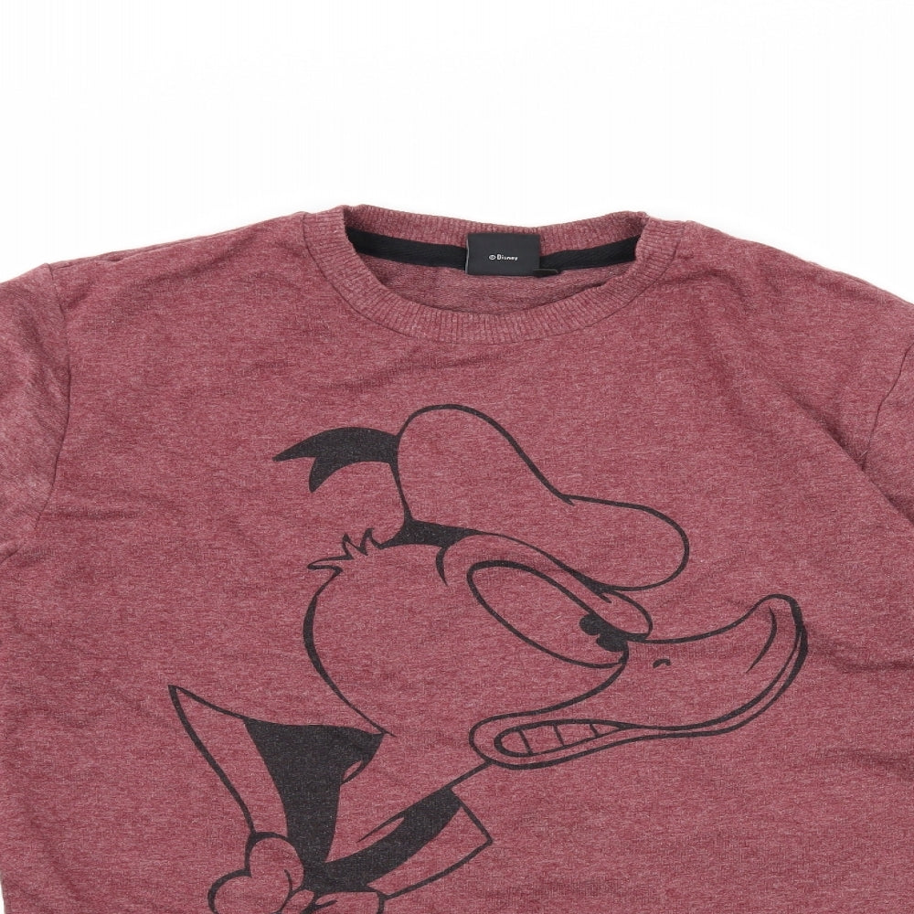 Cedar Wood State Mens Purple  Jersey Pullover Sweatshirt Size S  - Donald Duck