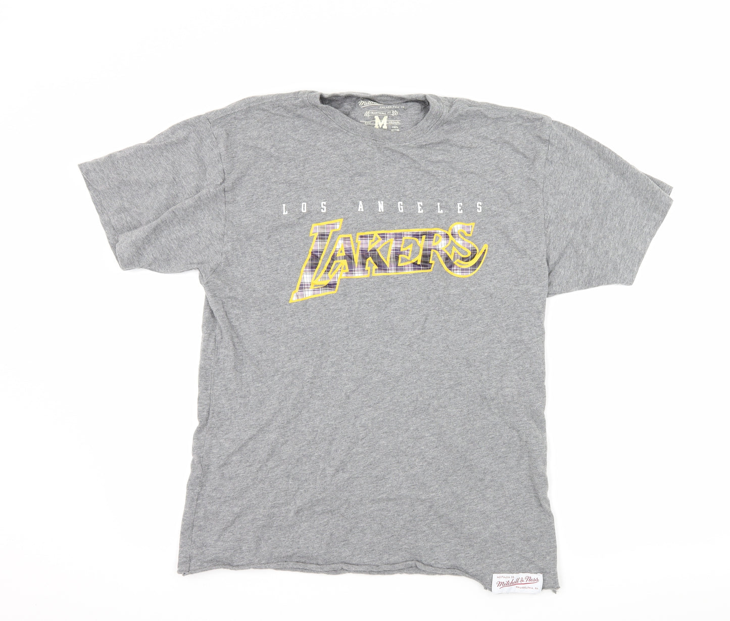 Mitchell & Ness Mens Grey  Jersey  T-Shirt Size M  - Lakers