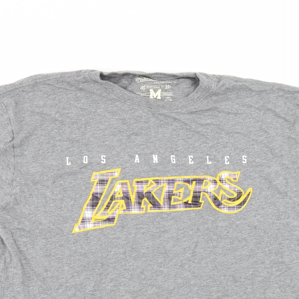 Mitchell & Ness Mens Grey  Jersey  T-Shirt Size M  - Lakers