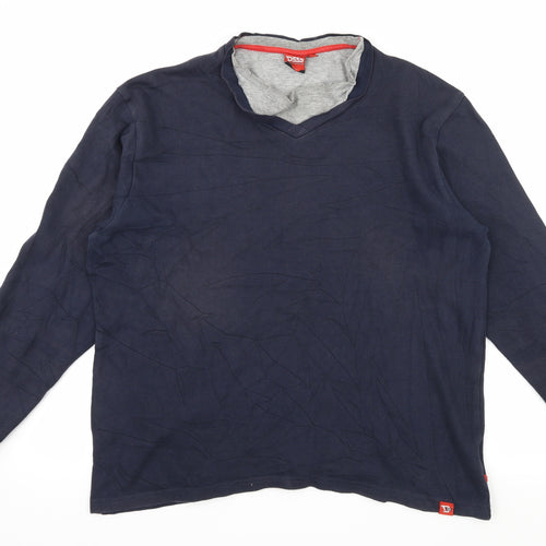 D555 Mens Blue  Jersey Pullover Sweatshirt Size M