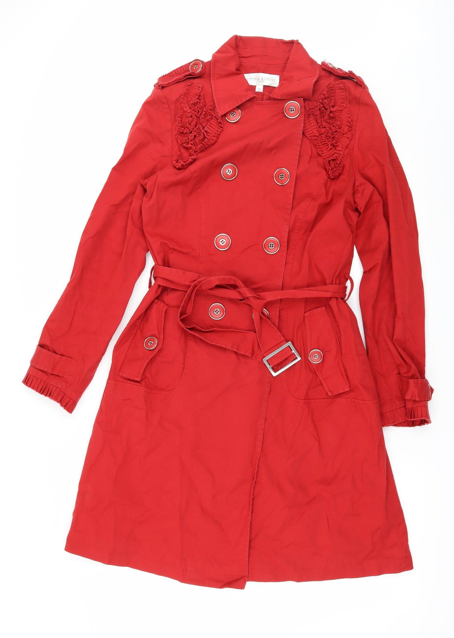 Edina Ronay Womens Red   Overcoat Coat Size 12