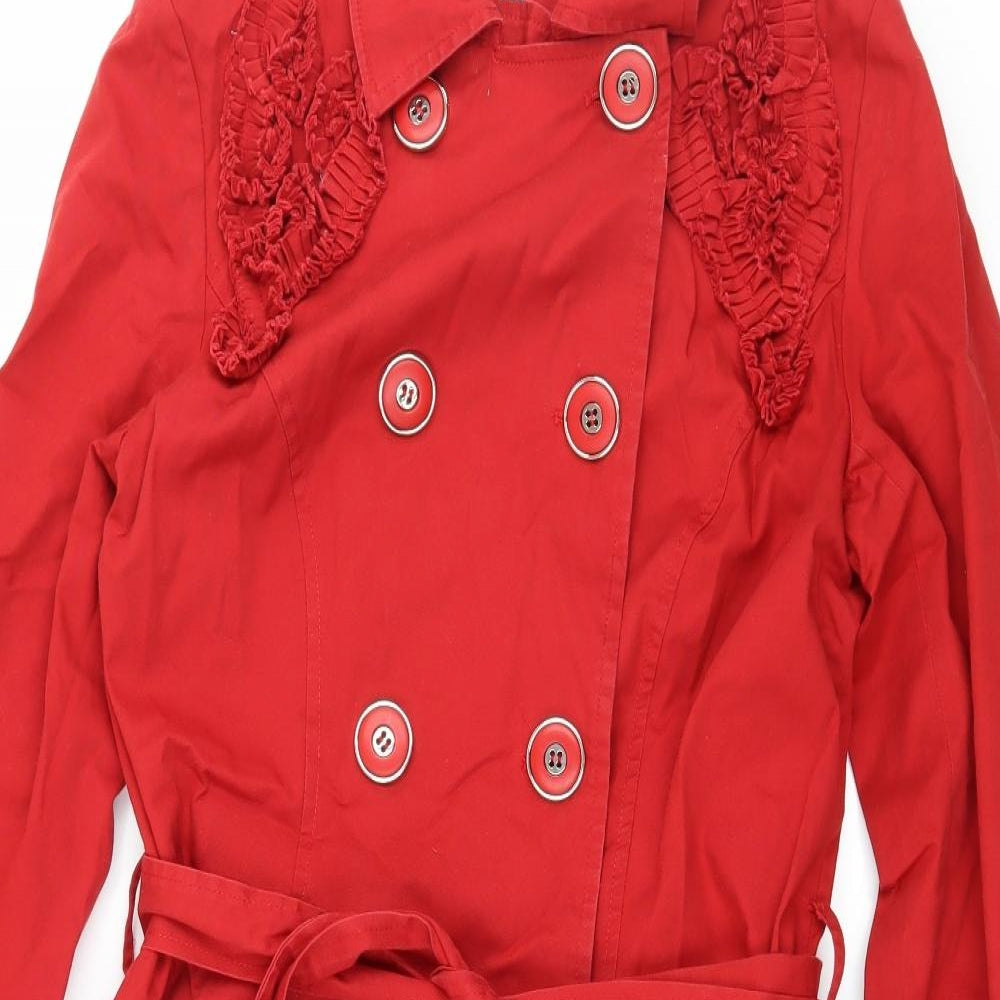 Edina Ronay Womens Red   Overcoat Coat Size 12