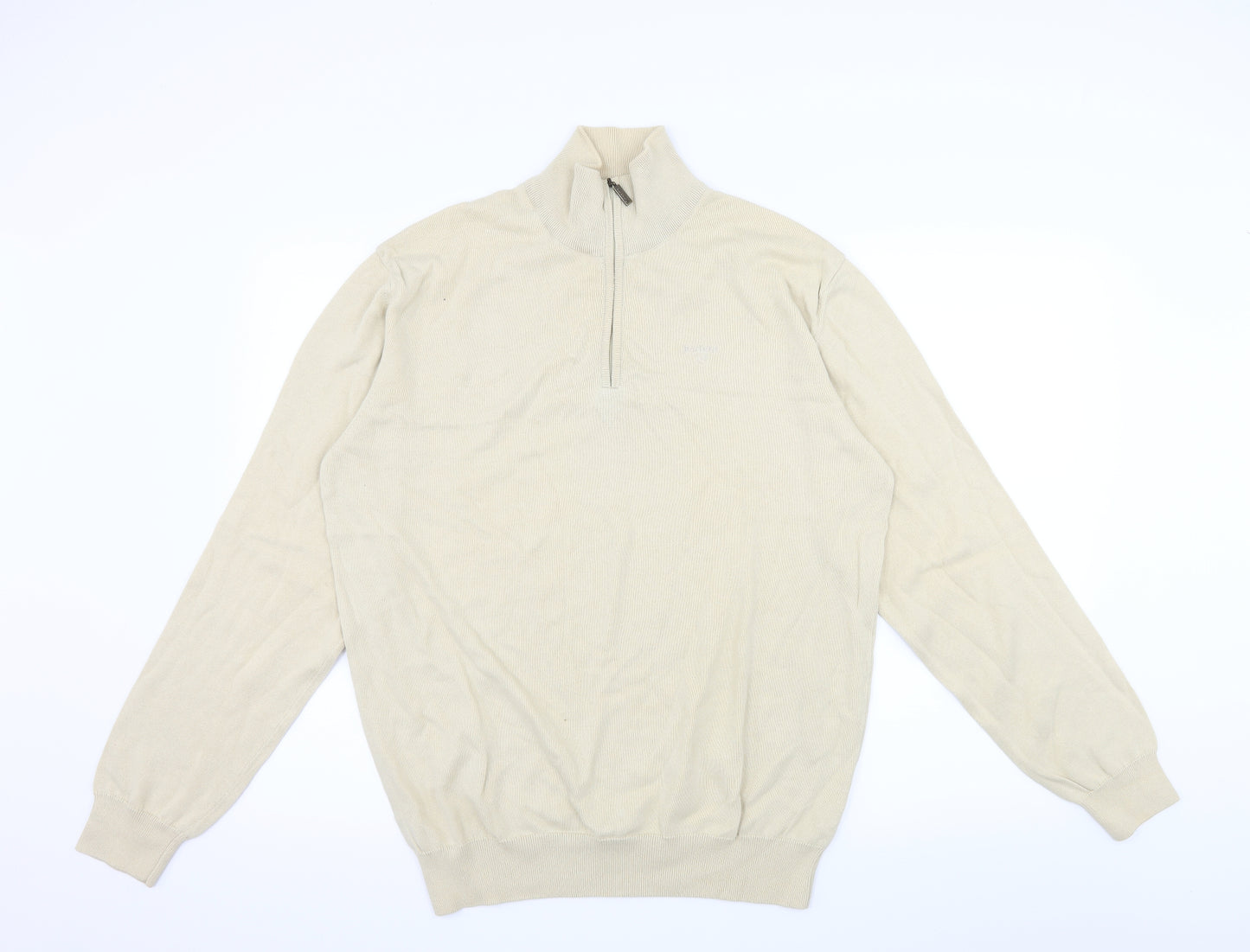 Barbour Mens Beige  Knit Pullover Jumper Size L