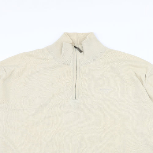 Barbour Mens Beige  Knit Pullover Jumper Size L
