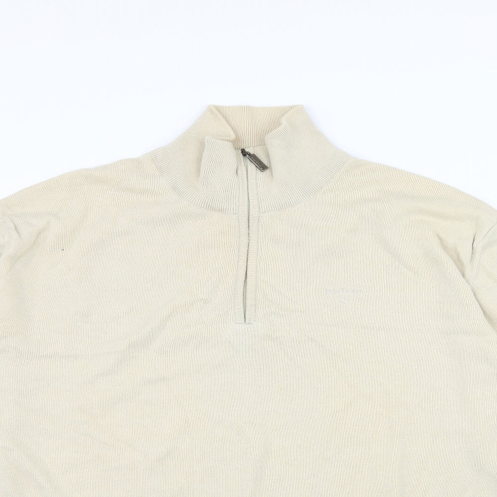 Barbour Mens Beige  Knit Pullover Jumper Size L