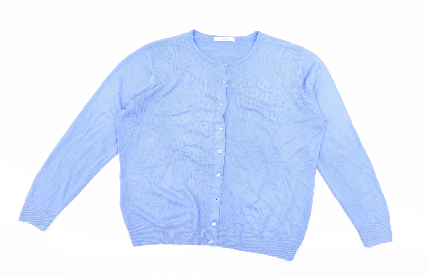Marks and Spencer Womens Blue  Knit Cardigan Jumper Size 16