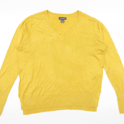 Primark Womens Yellow  Knit Pullover Jumper Size 10