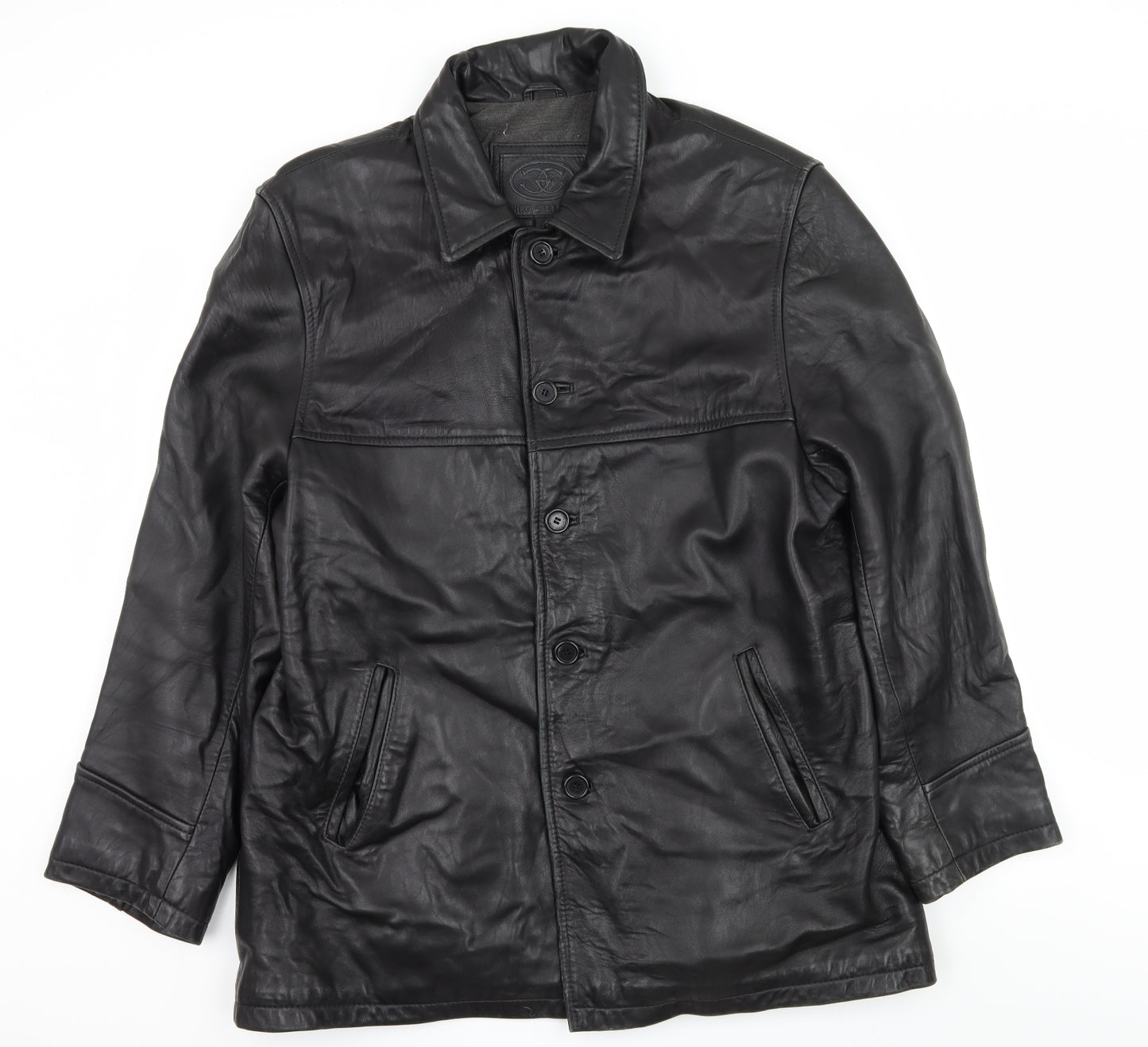 Ciro Citterio Mens Black   Biker Coat Size M