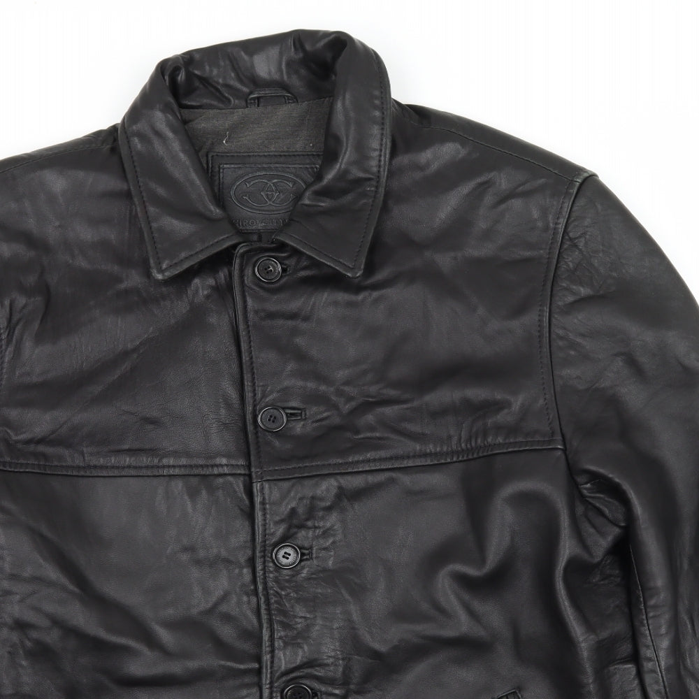 Ciro Citterio Mens Black   Biker Coat Size M