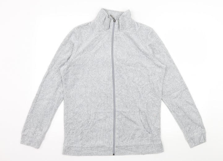 Avenue Womens Grey Jersey Full Zip Sweatshirt Size 12