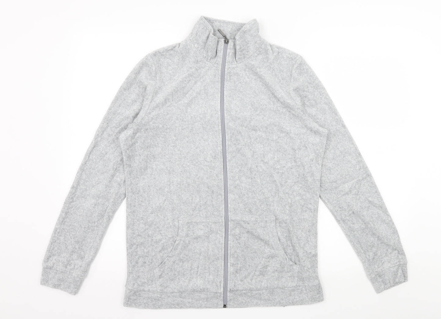 Avenue Womens Grey  Jersey Full Zip Sweatshirt Size 12