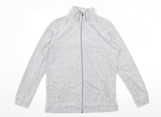 Avenue Womens Grey  Jersey Full Zip Sweatshirt Size 12