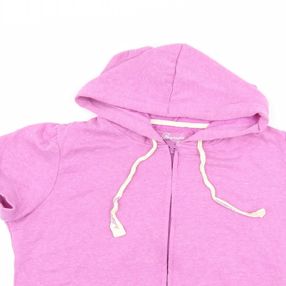 Peacocks Womens Purple  Jersey Full Zip Hoodie Size 14