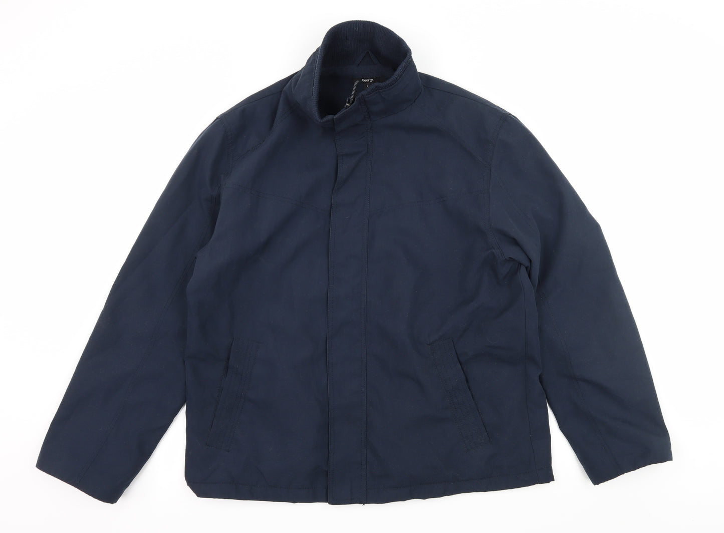 George Mens Blue   Overcoat Coat Size L