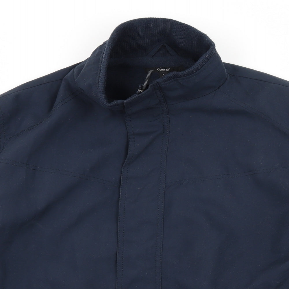 George Mens Blue   Overcoat Coat Size L
