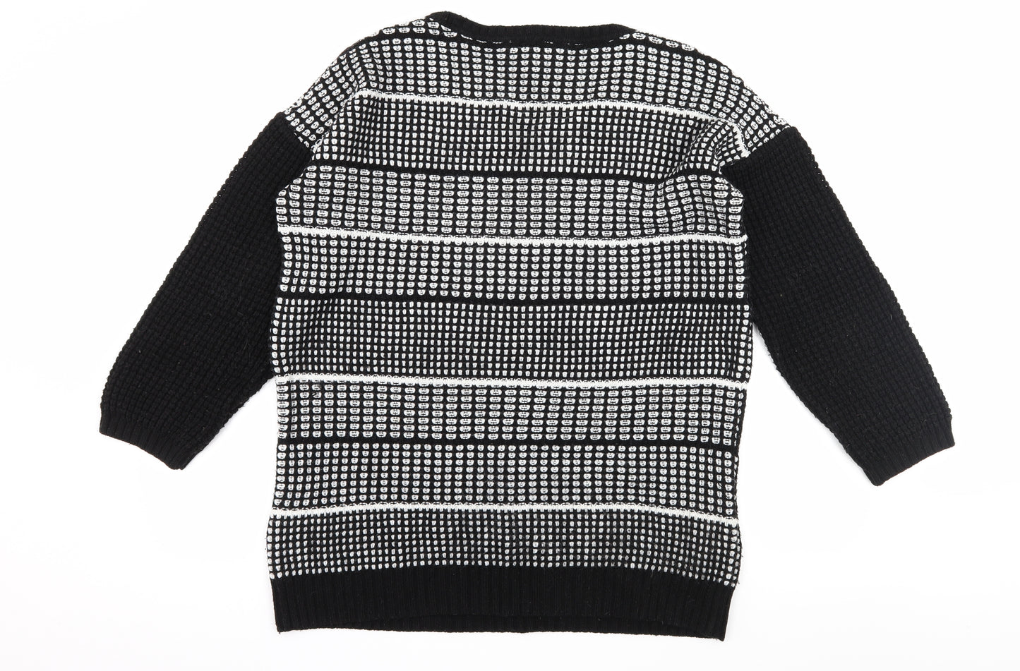 Papaya Womens Black Check Knit Pullover Jumper Size 10