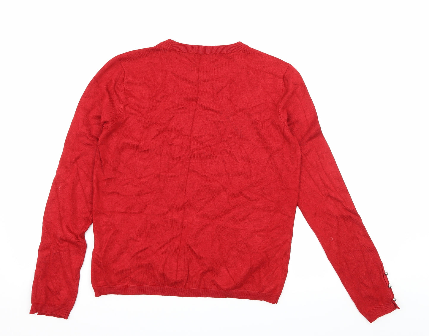 GUESS Womens Red  Jersey Basic T-Shirt Size XS