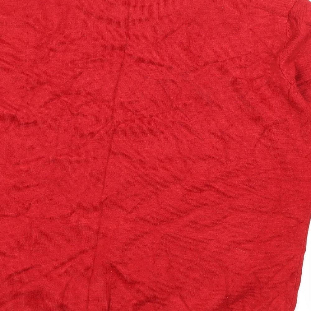 GUESS Womens Red  Jersey Basic T-Shirt Size XS