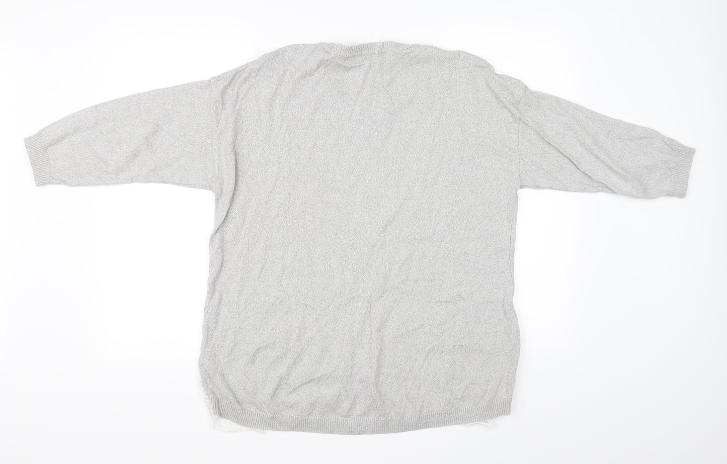 TU Womens Grey Floral  Pullover Jumper Size 16