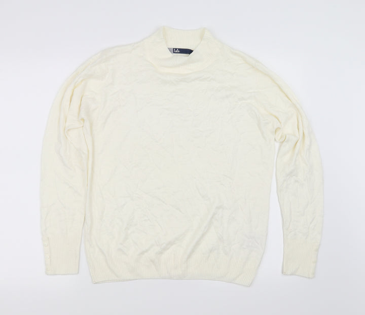 EWM Womens White Cardigan Jumper Size M