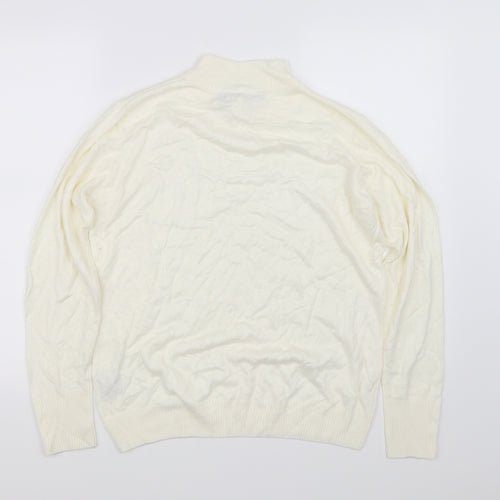 EWM Womens White   Cardigan Jumper Size M