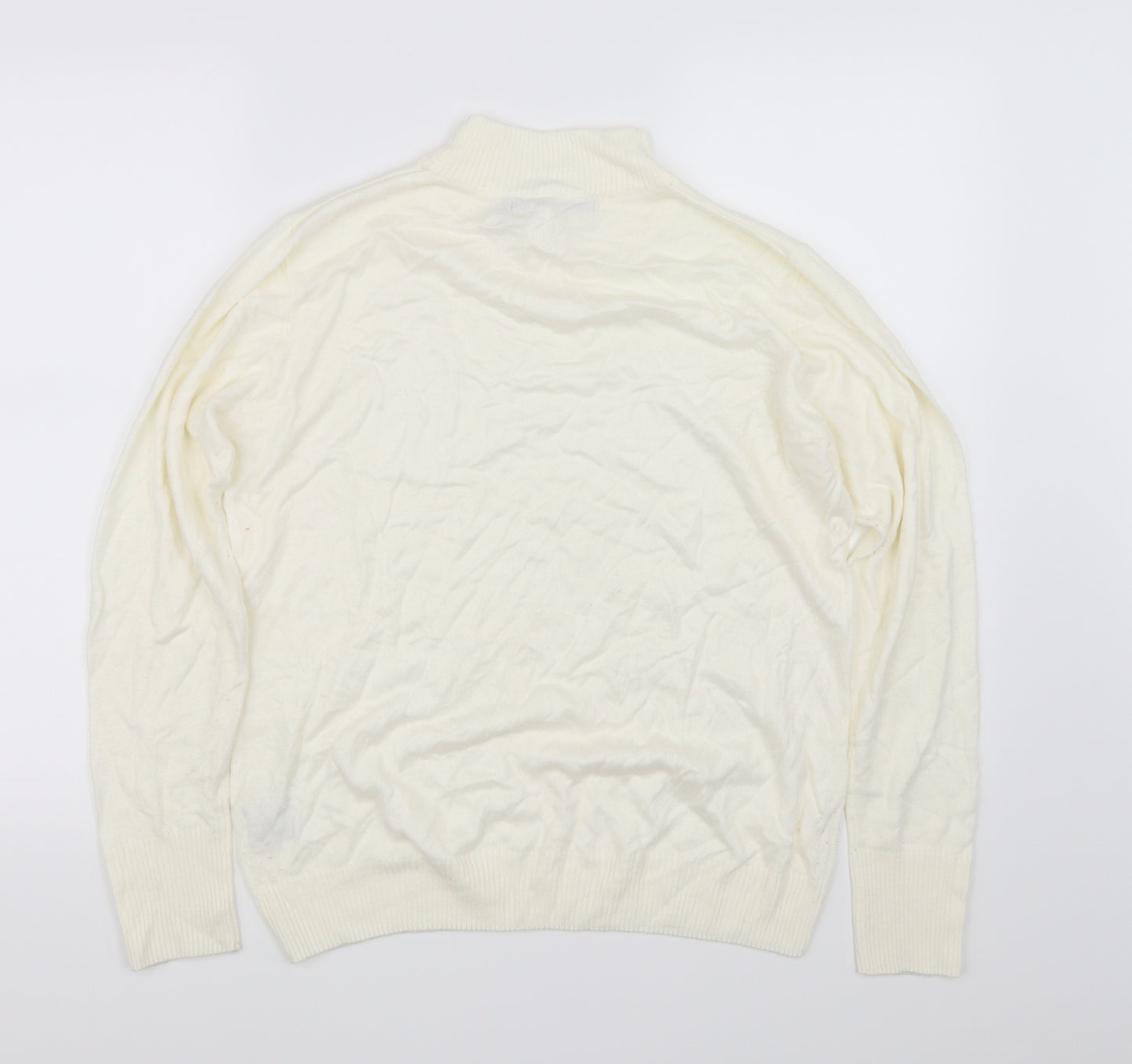 EWM Womens White   Cardigan Jumper Size M