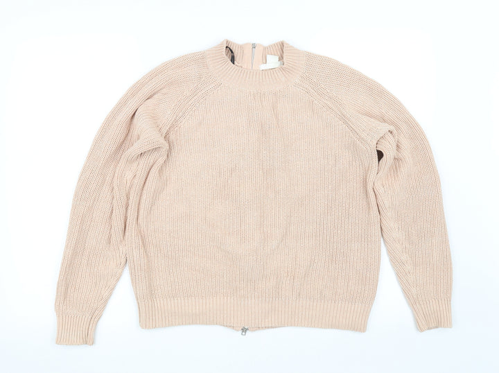 H&M Womens Pink Full Zip Jumper Size 10